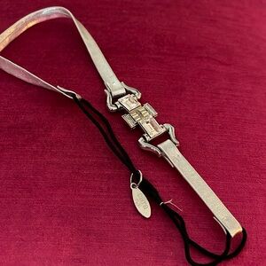 Cara brand leather, crystal & elastic headband.